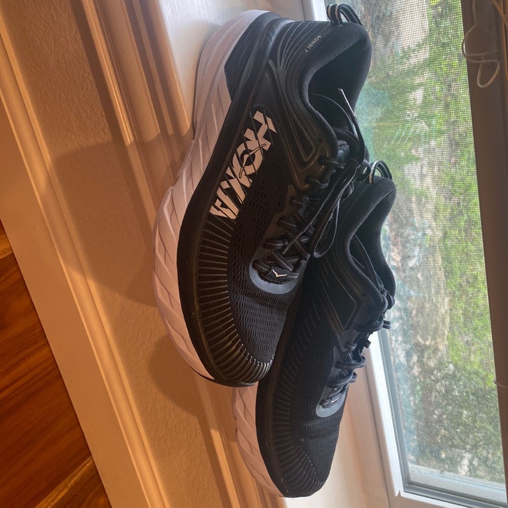 Hoka, Bondi 7, Size: 7.5, black and white trimming